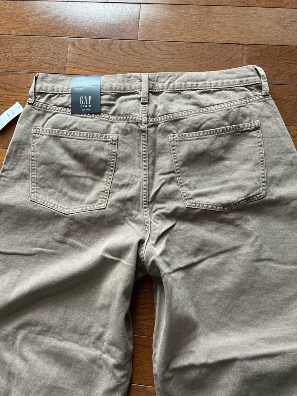 ❤️GAP HIGH RISE HORSESHOE BARREL JEAN-MUSHROOM-14/32 LONG-NWT❤️ - Picture 8 of 15